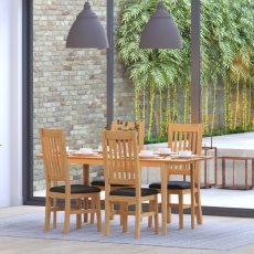Saxham Extending Dining Table 120-140cm & 4 Saxham Dining Chairs