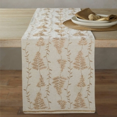 Walton & Co Winter Fern Runner Natural With Gold