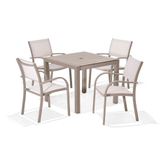 Milan Garden Dining Table & 4 Stacking Chairs