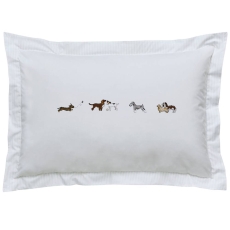 Sophie Allport Doggy Day Care Oxford Pillowcase Pair Off-White
