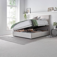 Samara Seasonal 1000 Double 135cm Side Lift Ottoman Divan Bed With 54" Headboard Verona Silver