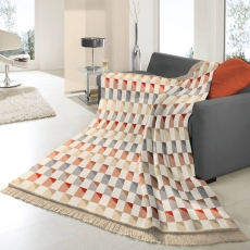 Cotton Rich Throw 140X180 Colton Bricks Burnt Orange