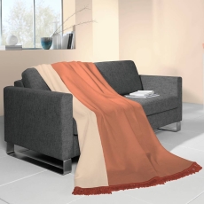 Cotton Rich Throw 140X180 Plain Burnt Orange/ Natural