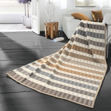 Cotton Rich Throw 140X180 Hanley Stripe Natural