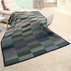 Cotton Rich Throw 140X180 Ombre Blocks Green