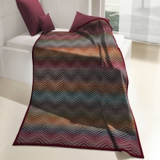 Cotton Rich Throw 140X180 Zig Zag Red