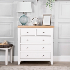 Elveden 2+3 Drawer Chest White