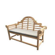 Lutyens Style Teak Bench with Taupe Cushion