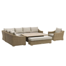 Sandringham Corner Sofa with Bench, Adjustable Table & Armchair