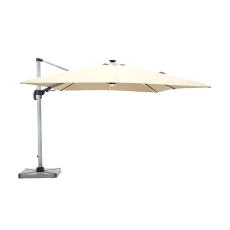 Truro 3m Square Side Parasol with Lights, Granite Base & Cover - Sand