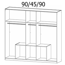 Ellington 5 Door (3 Mirror) 6 Drawer Wardrobe (W226cm) Alpine White