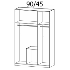 Ellington 3 Door (2 Mirror) 2 Drawer Wardrobe (W136cm) Sonoma Oak & Alpine White