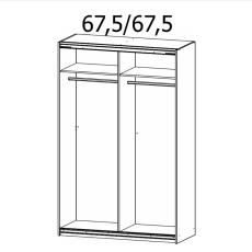 Ellington 4 Panel 2 Door (1 Mirror) Sliding Wardrobe (W136cm) Sonoma Oak & Alpine White