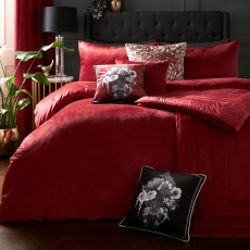 Laurence Llewelyn-Bowen Chic Velvet Bedspread 150cm X 220cm Claret