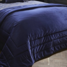 Laurence Llewelyn-Bowen Chic Velvet Bedspread 150cm X 220cm Navy