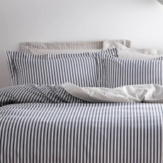 The Linen Yard Hebden/Barton Pillowcase Pair Navy