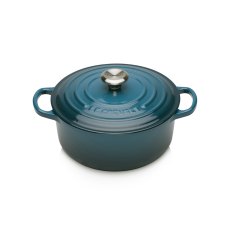 Le Creuset Cast Iron Round Casserole Dish Deep Teal