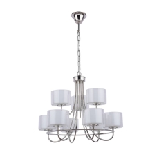 Laura Ashley Southwell 9lt Chandelier Polished Nickel & Opal Glass