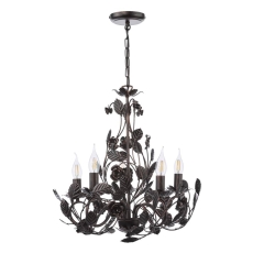 Priscilla 5 Light Pendant Matt Black/Bronze