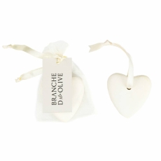 Branche dOlive Ceramic Heart - Feather