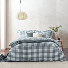 The Linen Yard Barton Duvet Set Navy