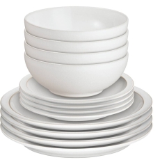 Denby Cotton White 12 Piece Tableware Set