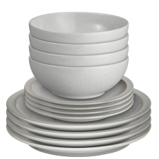 Denby Dove Grey 12 Piece Tableware Set