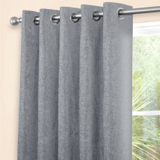 Amberley Eyelet Headed Curtains Nickel