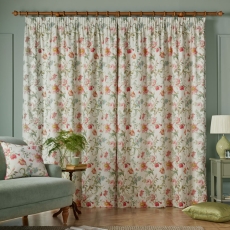 Laura Ashley Rosalind Pencil Headed Curtains Fully Lined Pale Cranberry