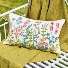 Walton & Co Embroidered Summertime 30cm x 50cm Cushion