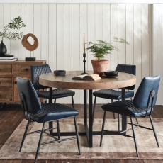 Dante Dining Chair Dark Blue PU