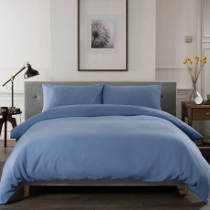 The Lyndon Company St Quentin Duvet Set Denim Blue