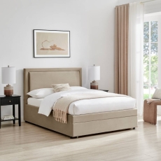 Ursula Upholstered Bed Frame With Drawer Storage Taupe