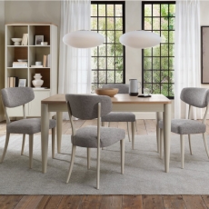 Lisbon Extending Dining Table 140-180cm & 4 Grey Fabric Chairs