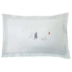 Sophie Allport Coastal Boats Oxford Pillowcase Pair Blue