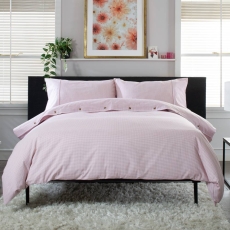 The Lyndon Company Gingham Duvet Set Rose/White