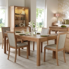 Stefan Extending Dining Table 180-230cm & 4 Low Back Dining Chairs