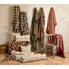Walton & Co Recycled Cotton Leaf Throw Brown