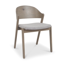 Vigo Dining Chair Grey Fabric Grey Oiled Oak