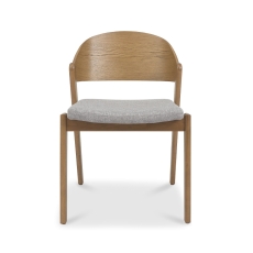 Vigo Dining Chair Grey Fabric Rustic Oak