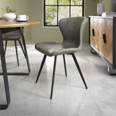 Rustic Garcia Dining Chair Olive Faux Leather