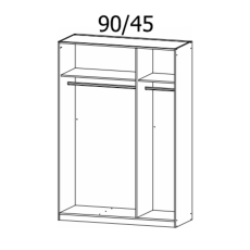 Trento 3 Door (1 Mirror) Wardrobe W136cm Sonoma Oak