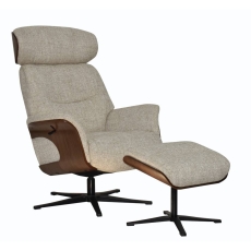 Wade Swivel Recliner & Footstool Oatmeal