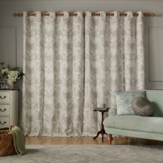 Laura Ashley Tuileries Eyelet Headed Curtains Dark Dove Grey