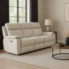 Kira 3 Seater Leather Power Recliner Sofa