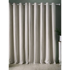 Laura Ashley Cornish Chenille Stripe Eyelet Headed Curtains Lined Natural