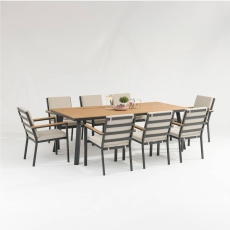 Torino Rectangular Dining Set With 8 Armchairs