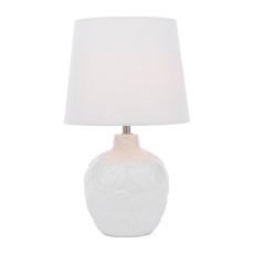 Laura Ashley Redhall Table Lamp White Ceramic & Polished Chrome With Shade