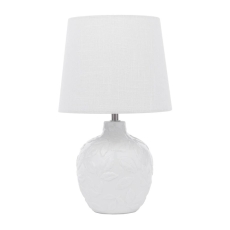 Laura Ashley Redhall Table Lamp White Ceramic & Polished Chrome With Shade