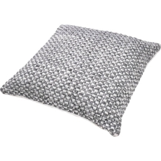 Indoor Outdoor Graphite & White Basket Weave Scatter Cushion